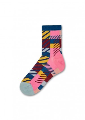 Happy Socks Daria Ankle Socken Unisex Rosa Blau | Schweiz 07156WEYA