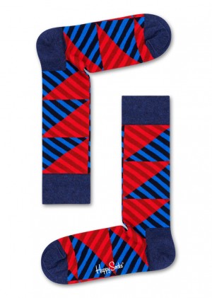 Happy Socks Diagonal Stripe Socken Unisex Navy | Schweiz 49031OVUA