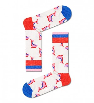 Happy Socks Dolphin Socken Unisex Weiß | Schweiz 25704FUDR