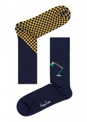 Happy Socks Dressed Lamp Crew Socken Unisex Navy | Schweiz 39502NDIQ