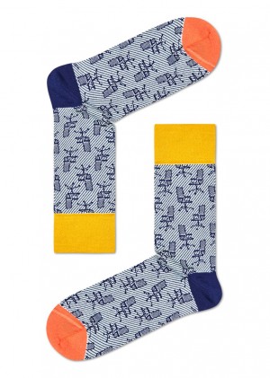 Happy Socks Dressed Office Chair Crew Socken Unisex Navy | Schweiz 49516WOTE