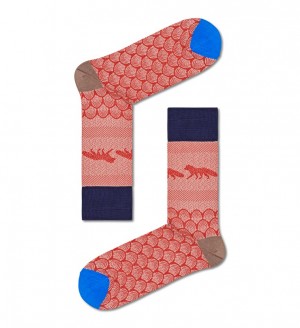 Happy Socks Dressed Sneaky Fox Socken Unisex Rot | Schweiz 28360EGKF