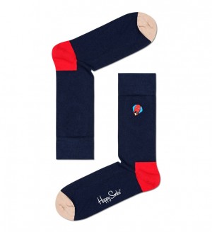 Happy Socks Embroidery Dog Socken Unisex Navy | Schweiz 74862IELS