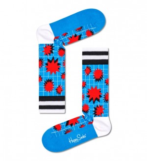 Happy Socks Explosion Crew Socken Unisex Blau | Schweiz 70985WLYK