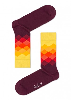 Happy Socks Faded Diamond Anniversary Socken Unisex Dunkellila | Schweiz 40172BGKC