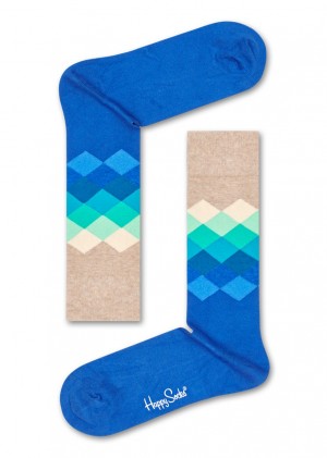 Happy Socks Faded Diamond Socken Unisex Blau | Schweiz 68239GRUA