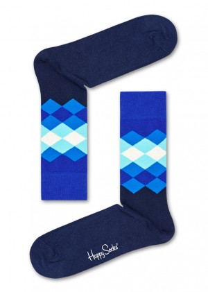 Happy Socks Faded Diamond Socken Unisex Navy | Schweiz 03849AYDS