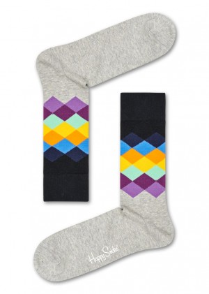 Happy Socks Faded Diamond Socken Unisex Hellgrau | Schweiz 13065NIOE