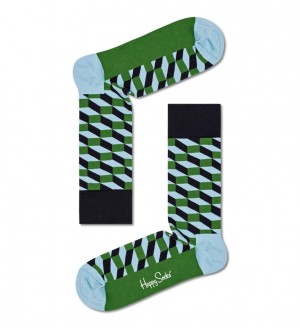 Happy Socks Filled Optic Socken Unisex Grün | Schweiz 38965ZRWQ