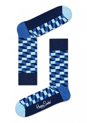 Happy Socks Filled Optic Socken Unisex Navy | Schweiz 61254BLUN