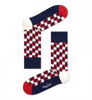 Happy Socks Filled Optic Socken Unisex Navy | Schweiz 82643ABXW