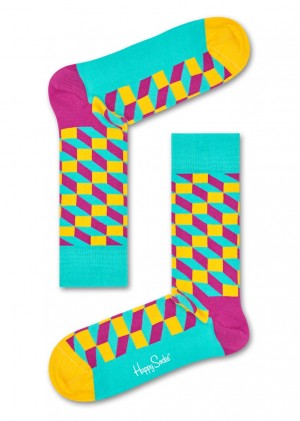 Happy Socks Filled Optic Socken Unisex Türkis | Schweiz 27501QCBL