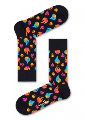 Happy Socks Flames Socken Unisex Schwarz | Schweiz 29586FPOM