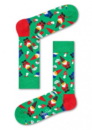 Happy Socks Garden Gnome Socken Unisex Grün | Schweiz 16479BIEY