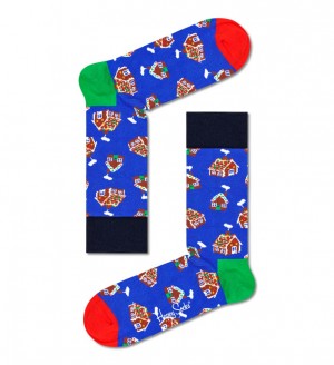 Happy Socks Gingerbread House Socken Unisex Blau | Schweiz 49053BHQW