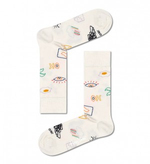 Happy Socks Good Times Socken Unisex Weiß | Schweiz 05894CJKB