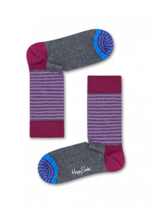 Happy Socks Half Stripe Socken Damen Dunkelgrau | Schweiz 65984EMHS