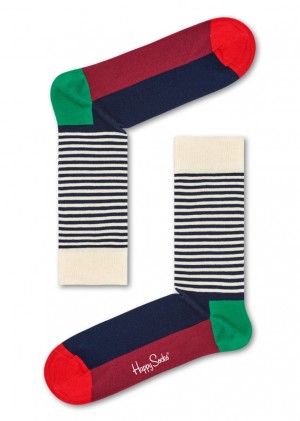 Happy Socks Half Stripe Socken Unisex Beige | Schweiz 21798BCZU