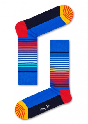 Happy Socks Half Stripe Socken Unisex Blau | Schweiz 85137SWLI