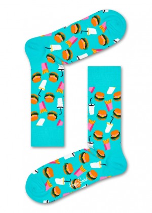 Happy Socks Hamburger Socken Unisex Hellgrün | Schweiz 26058FLQA