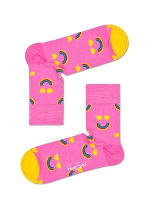 Happy Socks Happy Rainbow 1/2 Crew Socken Unisex Rosa | Schweiz 35192JSGX