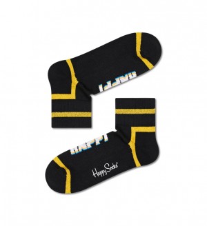 Happy Socks Happy Text 1/4 Crew Socken Unisex Schwarz | Schweiz 10698HPOX