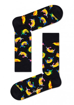 Happy Socks Hot Dog Dog Socken Unisex Schwarz | Schweiz 32675QTEM