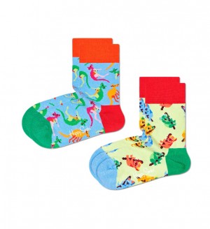 Happy Socks Koala Bear & Kangaroo 2-Pack Kids Socken Kinder Helllila | Schweiz 35296DBQN