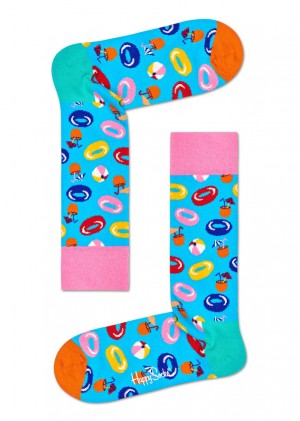 Happy Socks LA Pool Party Socken Unisex Blau | Schweiz 82640WQDP