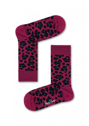 Happy Socks Leopard Socken Damen Dunkellila | Schweiz 45293JWPU