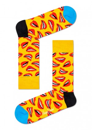 Happy Socks Lips Socken Unisex Gelb | Schweiz 49172PSWE