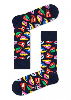 Happy Socks Lips Socken Unisex Navy | Schweiz 89031FVZX