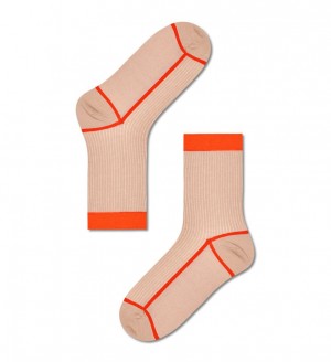 Happy Socks Liv Crew Socken Unisex Beige | Schweiz 81503KUNB