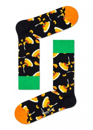 Happy Socks Mac and Cheese Socken Unisex Schwarz | Schweiz 85460GPOM