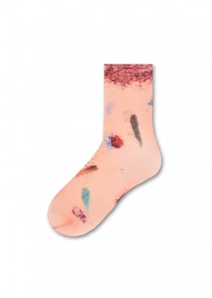 Happy Socks Mia Print Ankle Socken Unisex Rosa | Schweiz 13608CRLU