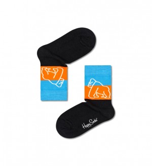 Happy Socks Mountain Gorillas Socken Kinder Schwarz | Schweiz 14052BZOR