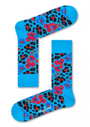 Happy Socks Multi Leopard Socken Unisex Hellblau | Schweiz 54321HWSC