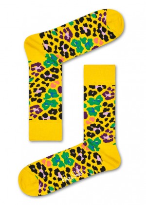 Happy Socks Multi Leopard Socken Unisex Gelb | Schweiz 18023SJLG