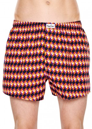 Happy Socks Optic Square Boxer Unterwäsche Herren Orange | Schweiz 34678IFNK