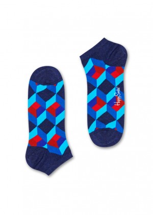 Happy Socks Optic Square Low Socken Unisex Blau | Schweiz 38014ANSG