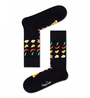 Happy Socks Pizza Invaders Socken Unisex Schwarz | Schweiz 04796BCMJ