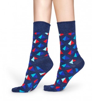 Happy Socks Pyramid Socken Unisex Navy | Schweiz 98032JUYM