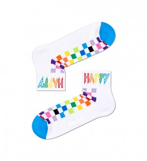 Happy Socks Rainbow Check 1/4 Crew Socken Unisex Mehrfarbig | Schweiz 28461AOZH