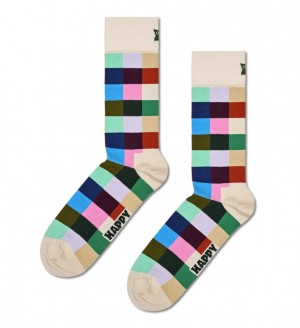 Happy Socks Rainbow Check Socken Unisex Weiß | Schweiz 48906NFEJ