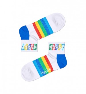 Happy Socks Rainbow Stripe 1/4 Crew Socken Unisex Schwarz | Schweiz 51768DFMR