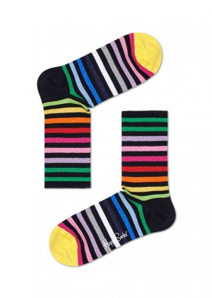 Happy Socks Rainbow Stripe 3/4 Crew Socken Unisex Schwarz | Schweiz 80615GFDX