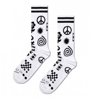 Happy Socks Random Rave Sneaker Socken Unisex Weiß | Schweiz 39862LGQF