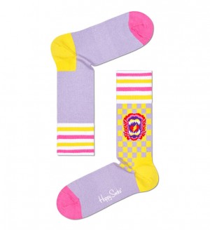 Happy Socks Roar Thin Crew Socken Unisex Helllila | Schweiz 98253CRWM