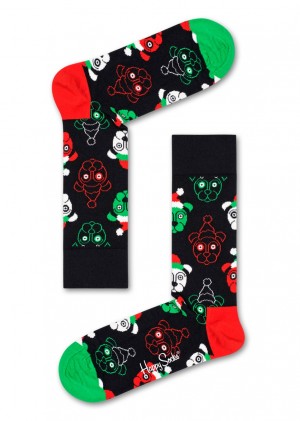 Happy Socks Santa Dog Socken Unisex Schwarz | Schweiz 60592HSQI