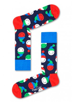 Happy Socks Santa Smile Socken Unisex Navy | Schweiz 92478YEFB